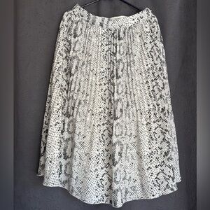 J. Crew Black and White Snake Print A-Line Skirt